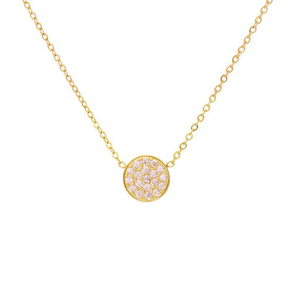 Sparkling Birthstone Circle Pendant Necklace
