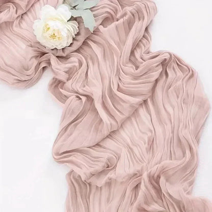 Simple Sheer Table Runner in Cream White