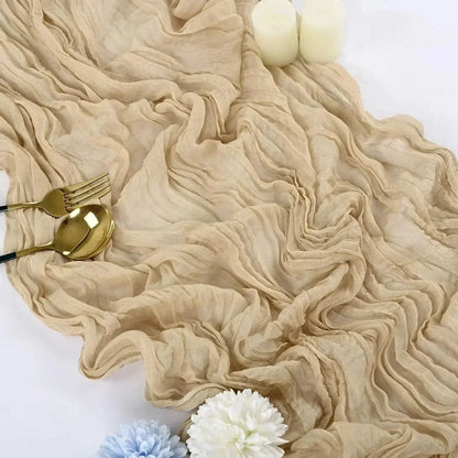 Simple Sheer Table Runner in Cream White