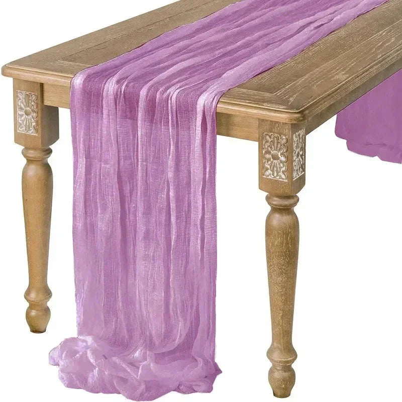 Simple Sheer Table Runner in Cream White