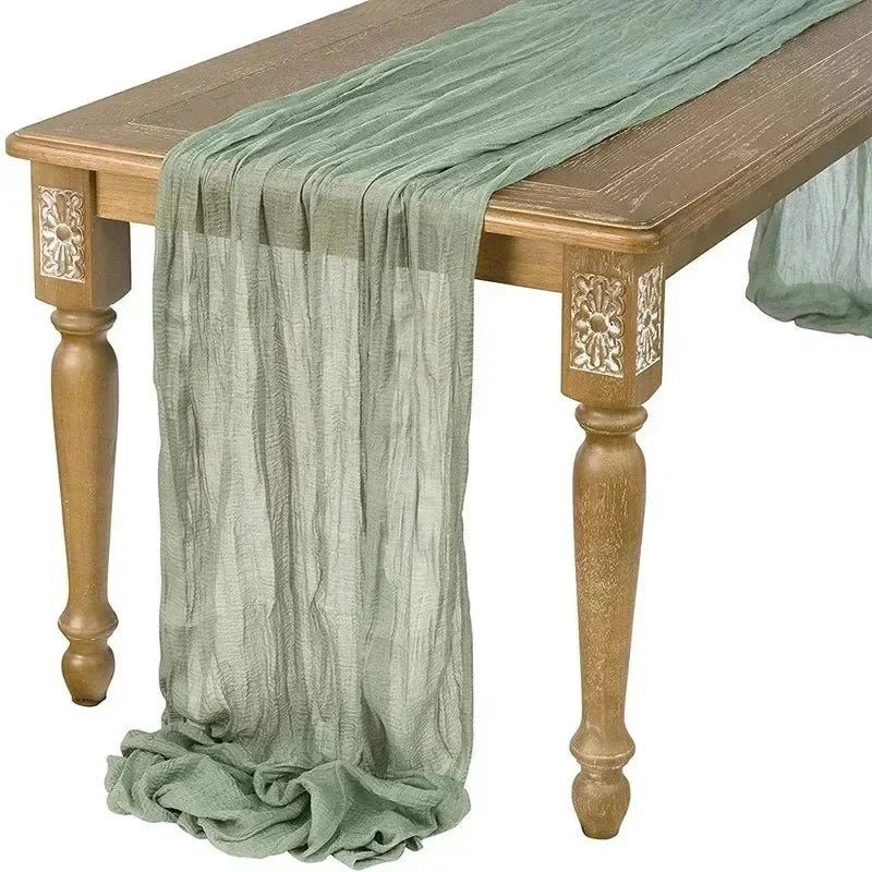 Simple Sheer Table Runner in Cream White