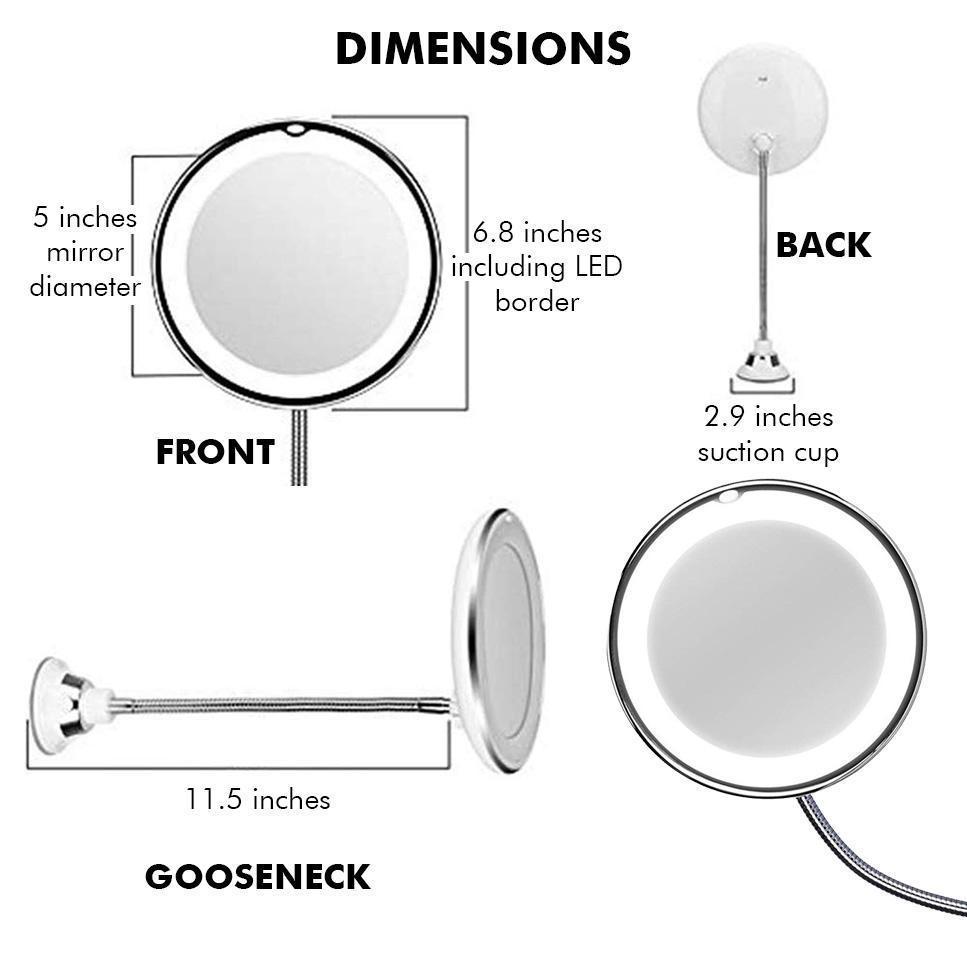 Premium 10x Magnifying LED Vanity Mirror