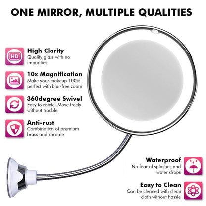 Premium 10x Magnifying LED Vanity Mirror