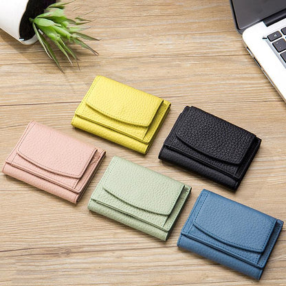 Thin Genuine Leather Wallet with RFID Blocking