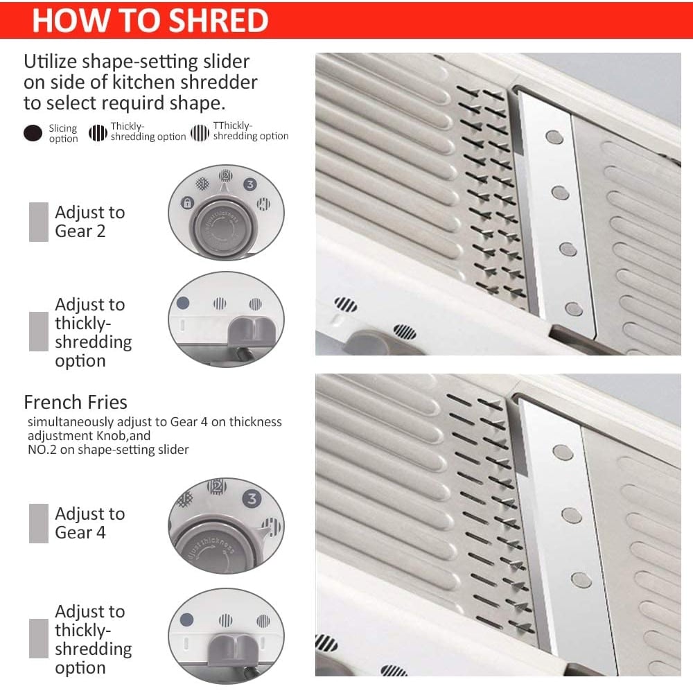 Easy Slice Mandoline Slicer - Adjustable Sharp Steel Blades