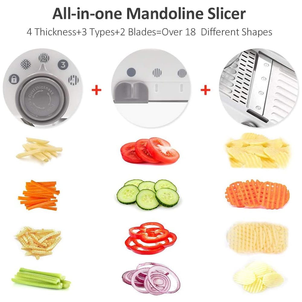 Easy Slice Mandoline Slicer - Adjustable Sharp Steel Blades