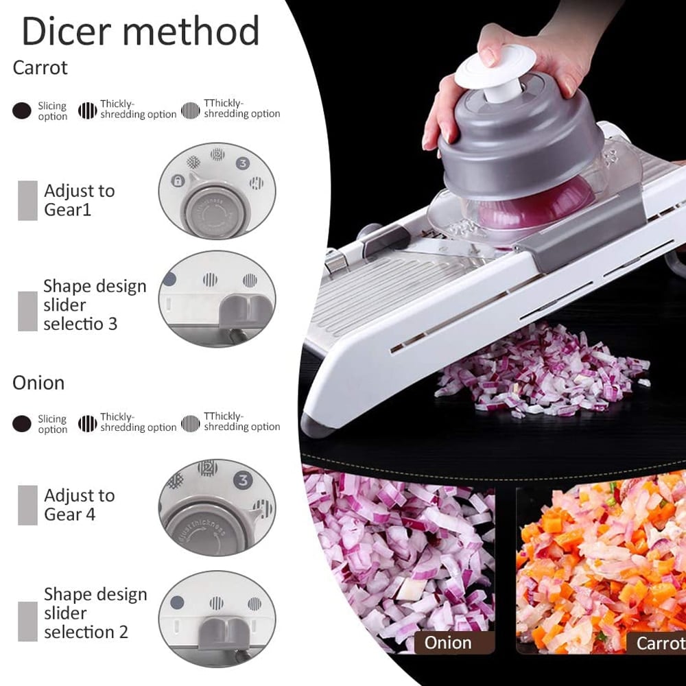 Easy Slice Mandoline Slicer - Adjustable Sharp Steel Blades