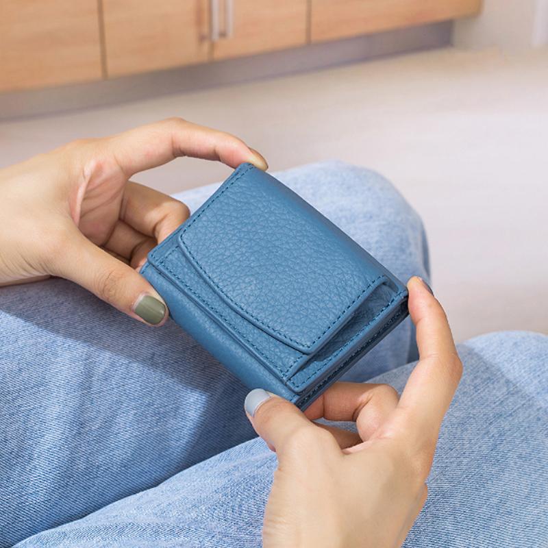 Thin Genuine Leather Wallet with RFID Blocking