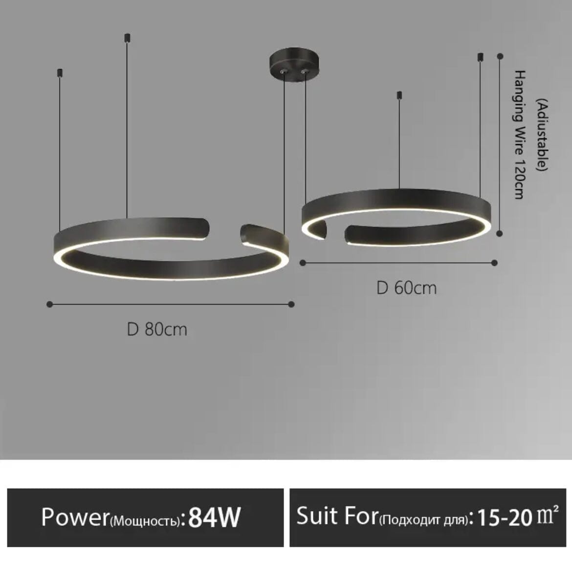 Simple Nordic Circle Chandelier Pendant Light Fixture