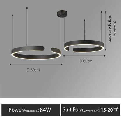 Simple Nordic Circle Chandelier Pendant Light Fixture
