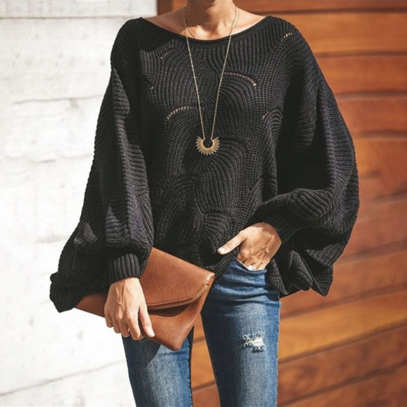 Cozy Large Women's Cotton Knit Sweater