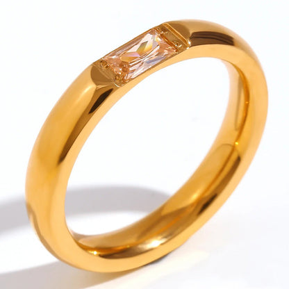 High End 18k Gold Gemstone Baguette Ring