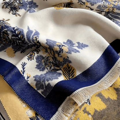 Beautiful Floral Reversible Silk Scarf
