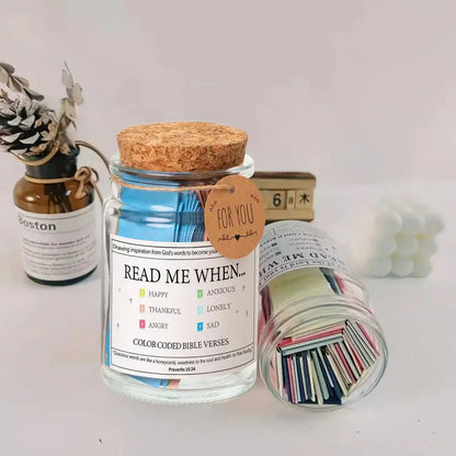 Inspirational Bible Quotes Jar | 67 Uplifting Color-Coded Verses