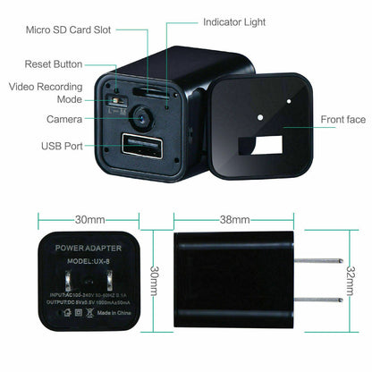 Mini 1080P Spy Camera USB Wall Adapter