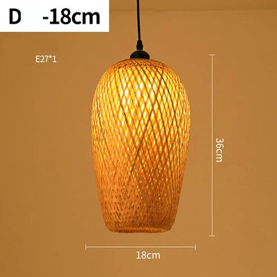 Rustic Woven Bamboo Hanging Light