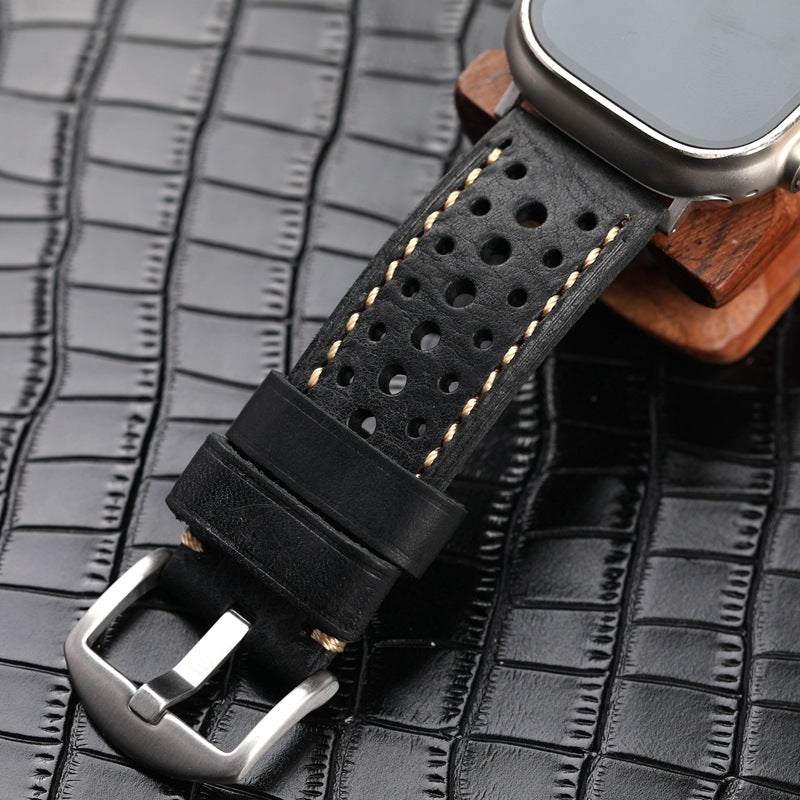 Classic Leather Sports Watch Strap