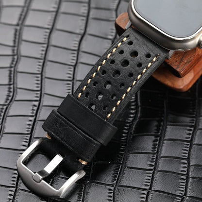 Classic Leather Sports Watch Strap