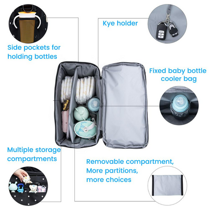 Spacious Diaper Bag with Adjustable Organizer