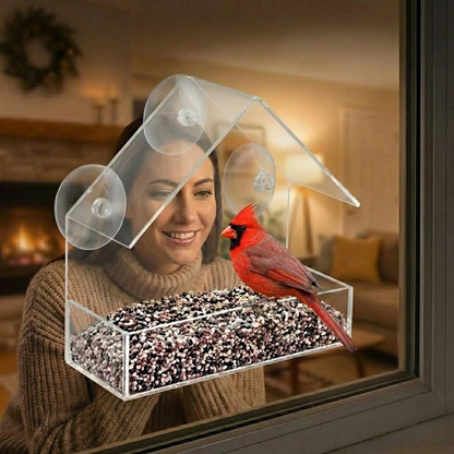 Easy Install Window Bird Feeder with Camera - Luxicro