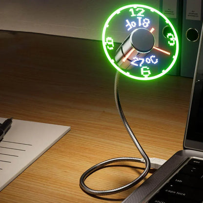 Silent Compact Desktop Fan Clock - Luxicro