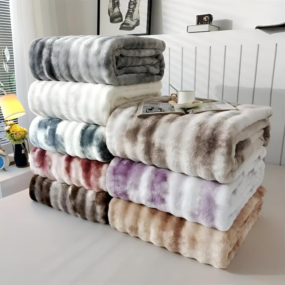 Colorful Swirl Faux Fur Throw Blanket - Luxicro