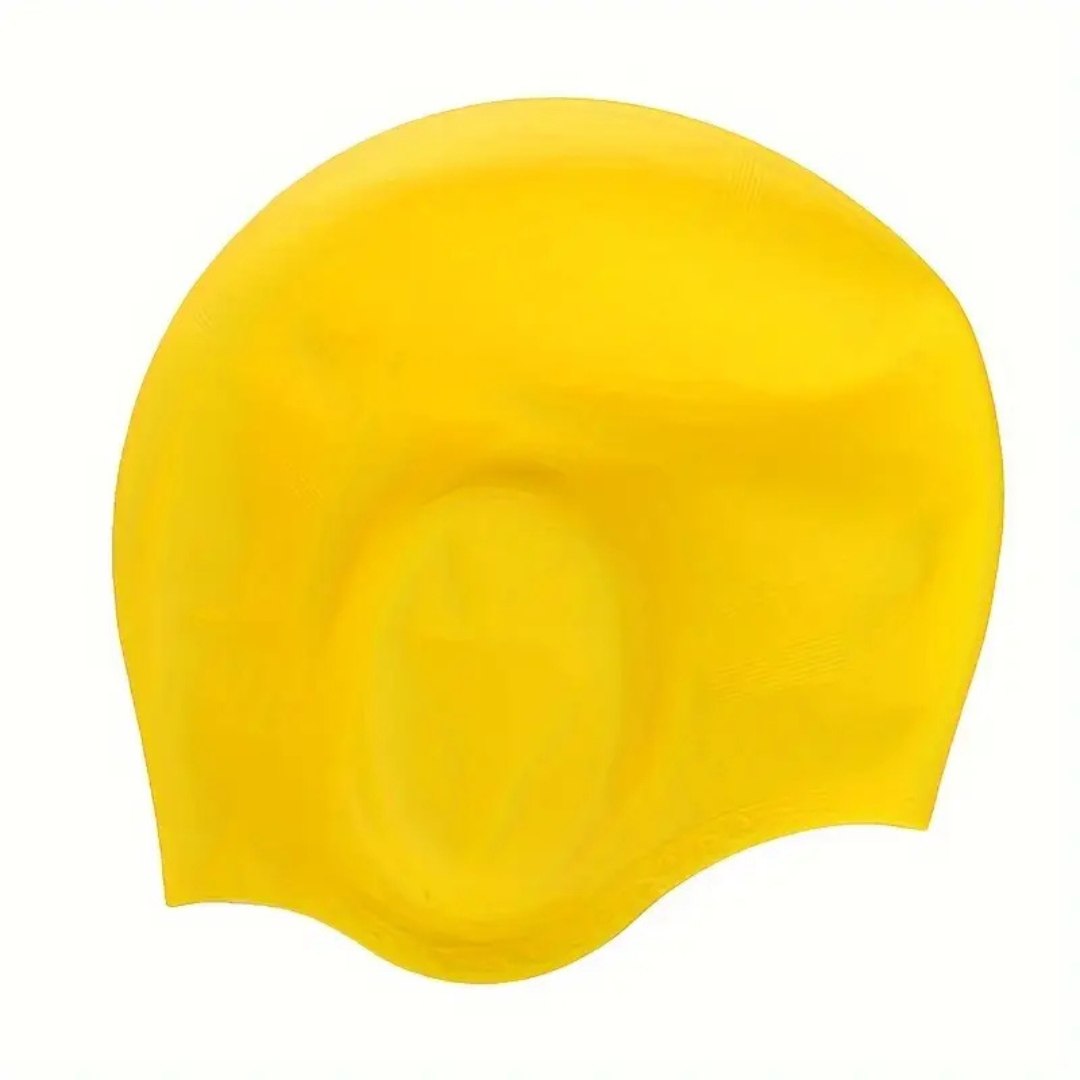 Soft Silicone Swim Cap with Ear Plugs - Waterproof & Cozy