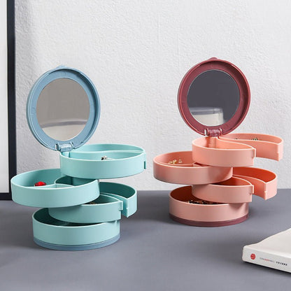 Spinning Jewelry Organizer Box for Women
