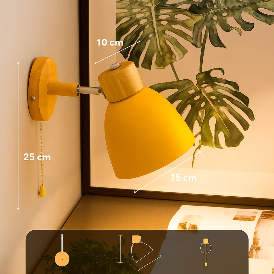 Rustic Wood Wall Mount Lamp
