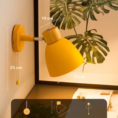 Rustic Wood Wall Mount Lamp