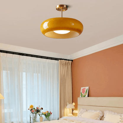 Bright Yellow 11-Inch Classic Semi-Flush Mount Light - Luxicro