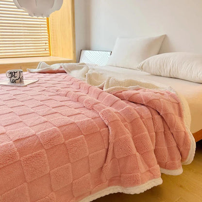 Soft Checkerboard Throw Blanket