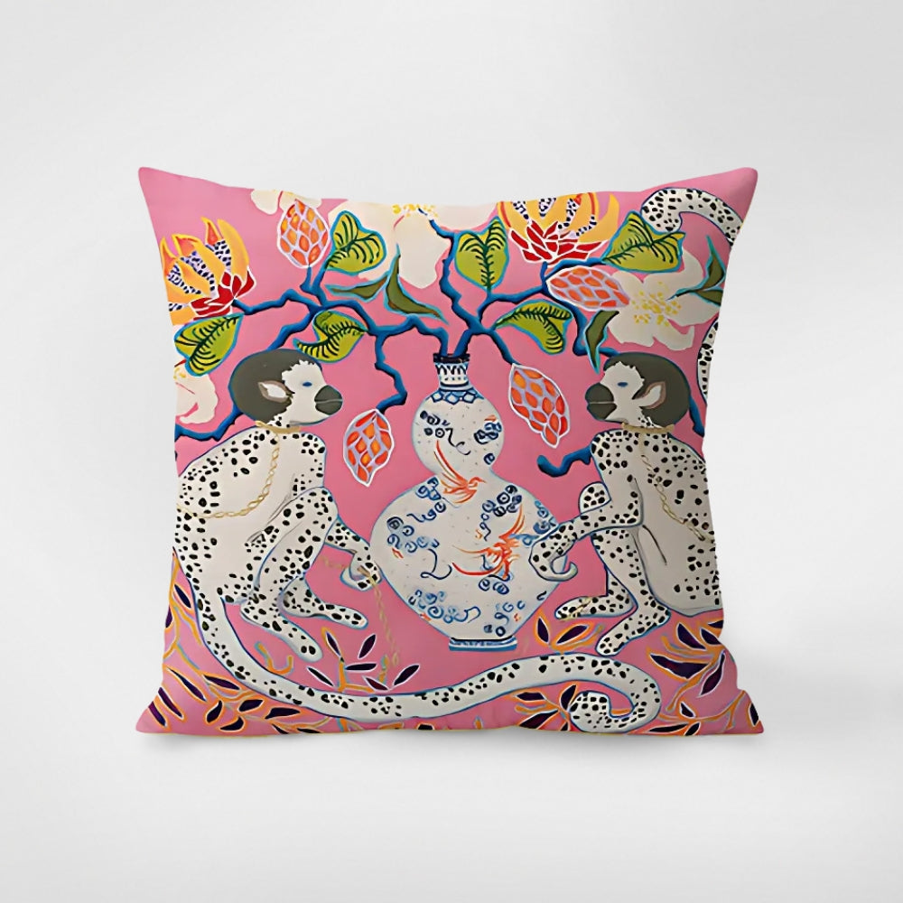Colorful Animal Print Throw Pillow Cover