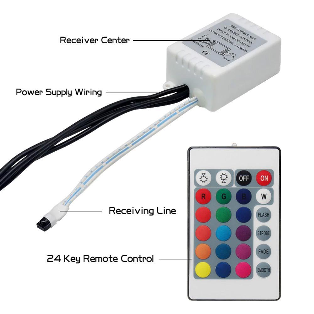 Colorful Car LED Strip Light with Wireless Remote Control