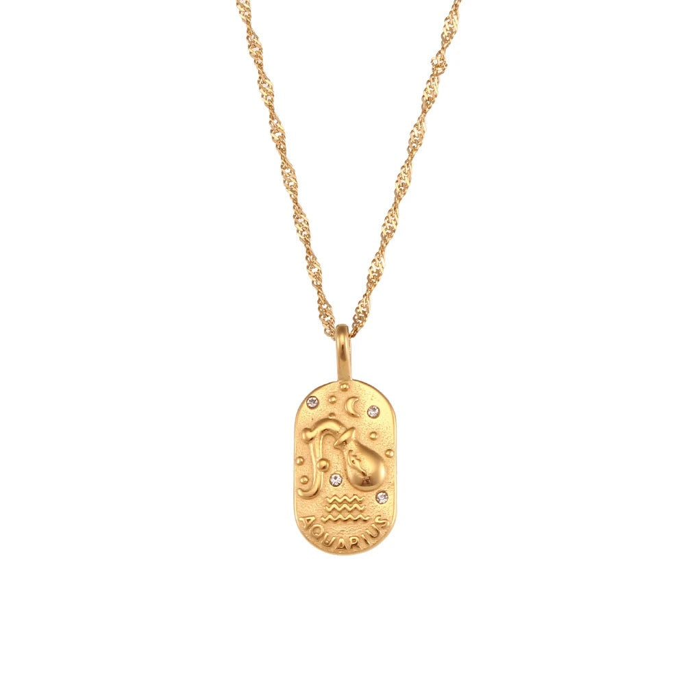Dainty Zodiac Tarot Charm Necklace