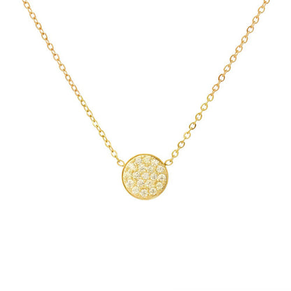 Sparkling Birthstone Circle Pendant Necklace