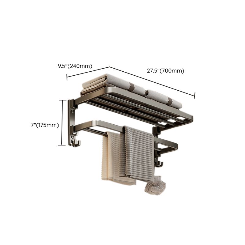 Stylish Chrome Bathroom Shelf Towel Rack Set
