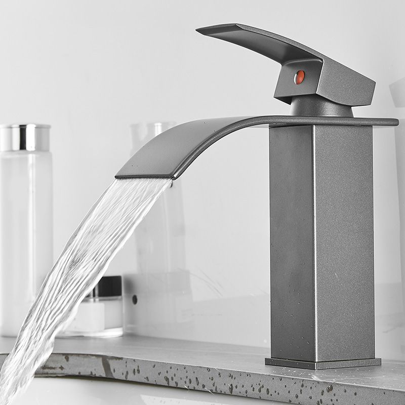 Contemporary Waterfall Bathtub Faucet Brass Lever Handle