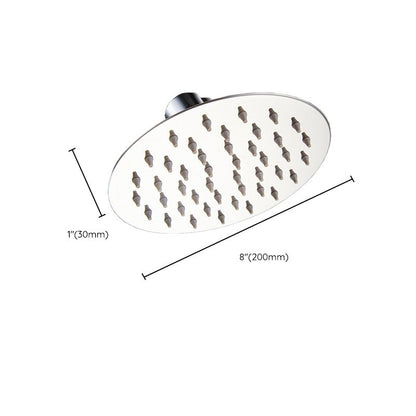 Silver Stainless Steel Wall Mount Round Shower Head