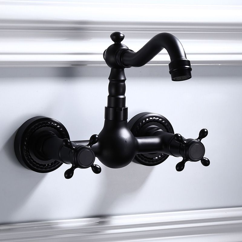 Modern Black Bathroom Sink Faucet Wall Mount