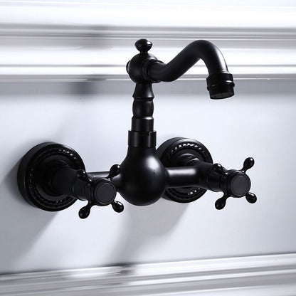 Modern Black Bathroom Sink Faucet Wall Mount