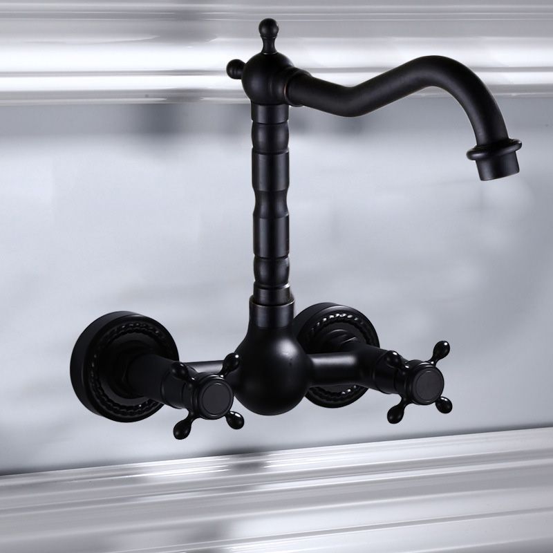 Modern Black Bathroom Sink Faucet Wall Mount