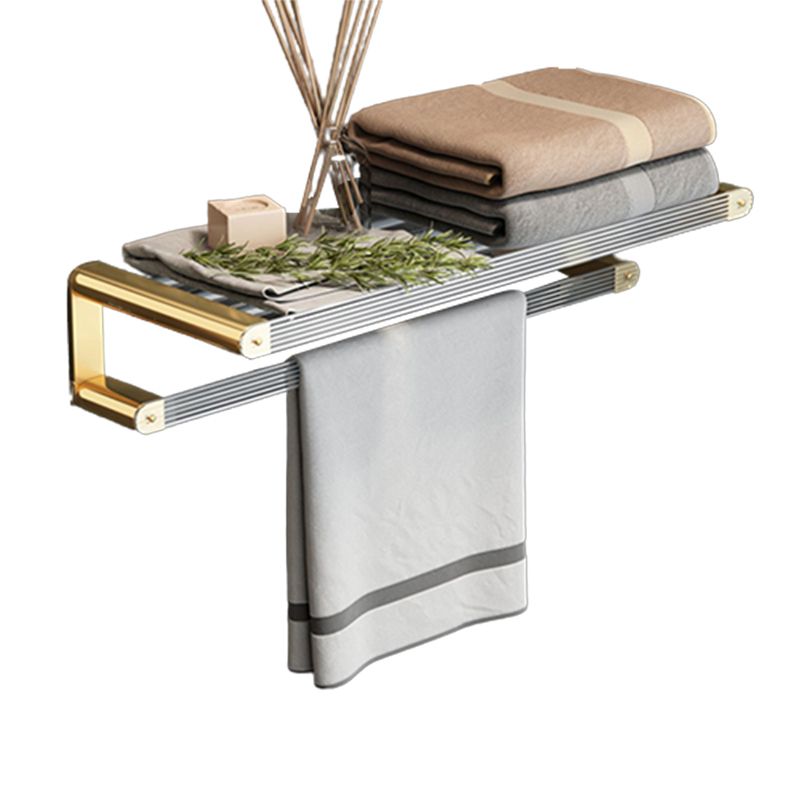Gold Bathroom Storage Set with Towel Rack and Shelf