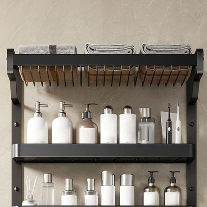 Modern Black Bathroom Storage Shelf Set