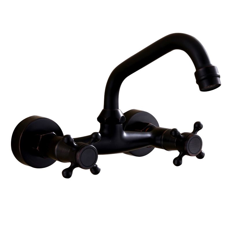 Modern Black Bathroom Sink Faucet Wall Mount
