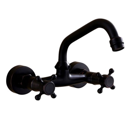 Modern Black Bathroom Sink Faucet Wall Mount