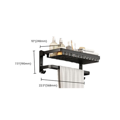 Modern Black Bathroom Storage Shelf Set