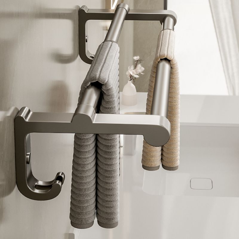 Stylish Chrome Bathroom Shelf Towel Rack Set