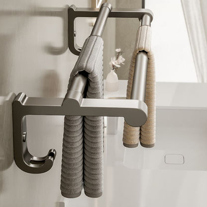 Stylish Chrome Bathroom Shelf Towel Rack Set