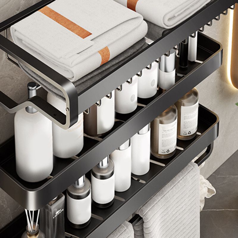 Modern Black Bathroom Storage Shelf Set